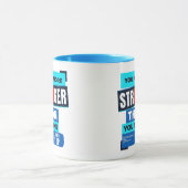 Je bent sterker dan je denkt Blue Coffee Mok (Midden)