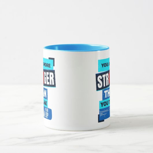 Je bent sterker dan je denkt Blue Coffee Mok (Midden)