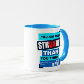 Je bent sterker dan je denkt Blue Coffee Mok (Voorkant rechts)