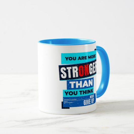 Je bent sterker dan je denkt Blue Coffee Mok (Voorkant rechts)