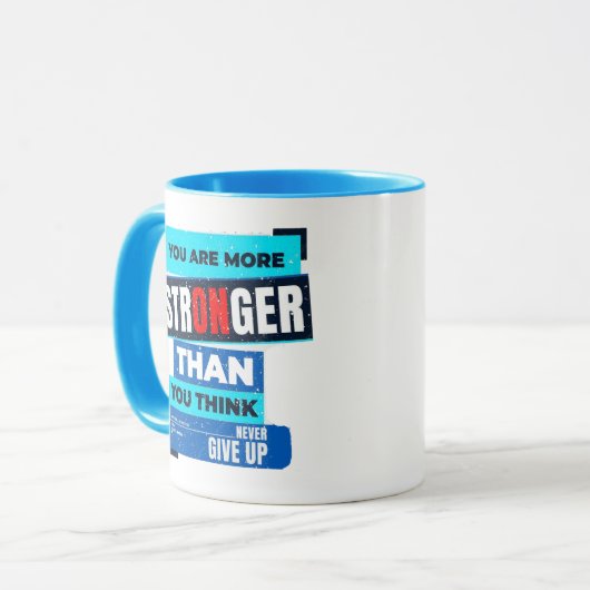 Je bent sterker dan je denkt Blue Coffee Mok (Voorkant links)