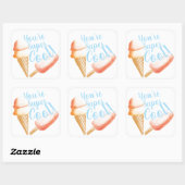 Je bent super cool ijs vierkante sticker (Vel)