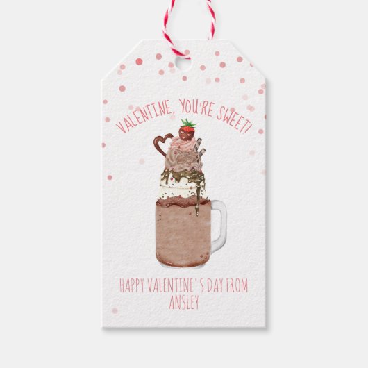 Je bent Sweet Valentijn Chocolate Milkshake Cadeaulabel (Voorkant)