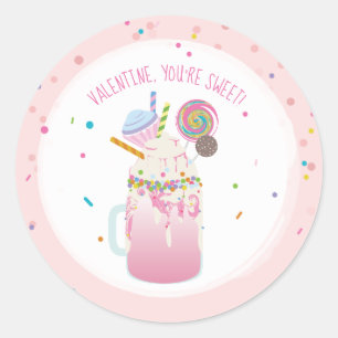Je bent Sweet Valentijn Crazy Milkshake Sprinkles Ronde Sticker