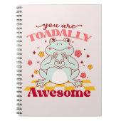 Je bent totaal Geweldige - Schattigee Cartoon Frog Notitieboek (Voorkant)