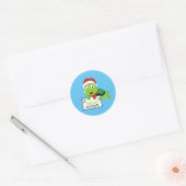 Je bent Turtley Geweldige Funny Turtle Puns Blue Ronde Sticker (Envelop)