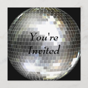 Je bent uitgenodigd - Disco Bal Kaart
