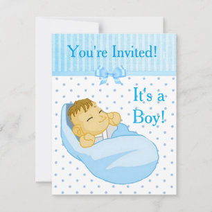 Je bent uitgenodigd, het is een Boy Baby shower ui Kaart
