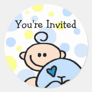 Je bent uitgenodigd. ronde sticker