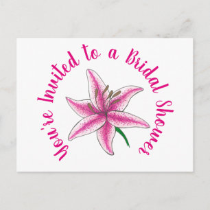 Je Bent Uitgenodigd Roze Lelie Bruidsdouche Uitnodiging Briefkaart