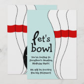 Je bent uitgenodigd voor Bowling Bash Birthday Par Kaart (Voorkant / Achterkant)