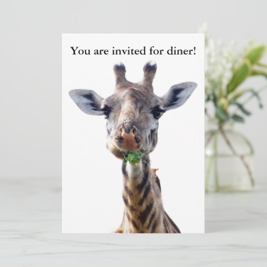 Je bent uitgenodigd voor diner. kaart (Staand voorkant)