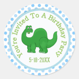 Je bent uitgenodigd voor een feest: Dino Stickers