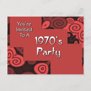 Je bent uitgenodigd voor een feest van 1970. uitnodiging briefkaart