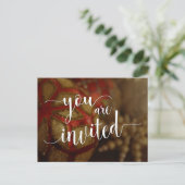 Je bent uitgenodigd voor kerstfeest, decoraties briefkaart (Staand voorkant)