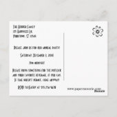 Je bent uitgenodigd voor kerstfeest, decoraties briefkaart (Achterkant)