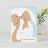 Je bent uitgenodigd voor White Bunny met Brown Bow Kaart (Staand voorkant)