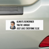 Je bent uniek Bumper Stiker Bumpersticker (Op auto)