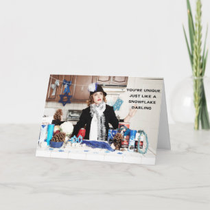 "Je bent uniek, net als een sneeuwvlok lieverd." Feestdagen Kaart