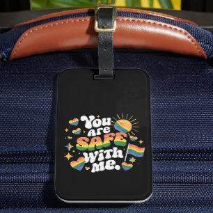 Je bent veilig bij mij LGBT Regenboog Homoseksueel Bagagelabel