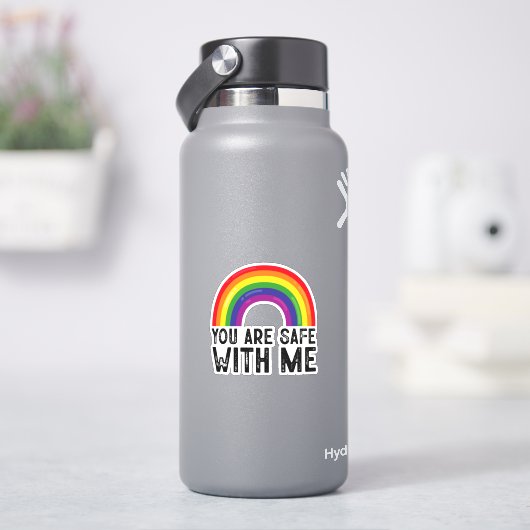 Je bent veilig bij mij LGBTQ Pride Maand Rainbow Sticker (HydroFlask)