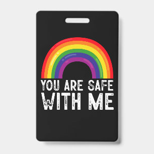 Je Bent Veilig Bij Mij LGBTQ Pride Maand Regenboog Badge