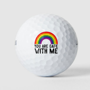 Je Bent Veilig Bij Mij LGBTQ Pride Maand Regenboog Golfballen