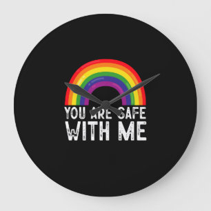 Je Bent Veilig Bij Mij LGBTQ Pride Maand Regenboog Grote Klok