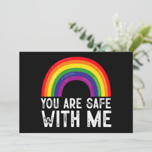 Je Bent Veilig Bij Mij LGBTQ Pride Maand Regenboog Kaart