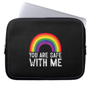 Je Bent Veilig Bij Mij LGBTQ Pride Maand Regenboog Laptop Sleeve