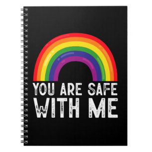Je Bent Veilig Bij Mij LGBTQ Pride Maand Regenboog Notitieboek