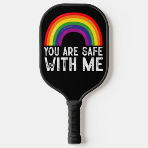 Je Bent Veilig Bij Mij LGBTQ Pride Maand Regenboog Pickleball Paddle