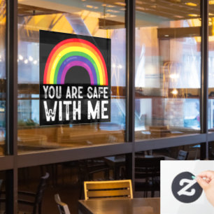 Je Bent Veilig Bij Mij LGBTQ Pride Maand Regenboog Raamsticker
