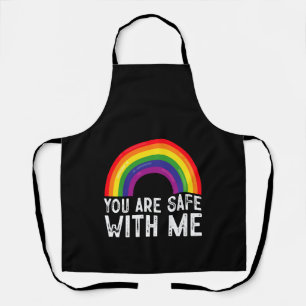 Je Bent Veilig Bij Mij LGBTQ Pride Maand Regenboog Schort
