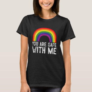 Je Bent Veilig Bij Mij LGBTQ Pride Maand Regenboog T-shirt