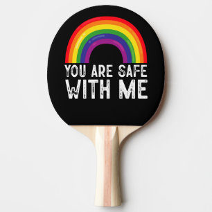 Je Bent Veilig Bij Mij LGBTQ Pride Maand Regenboog Tafeltennisbatje