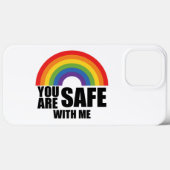Je bent veilig bij mij LGBTQ Rainbow Pride Case-Mate iPhone Case (Achterkant (horizontaal))