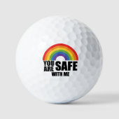 Je bent veilig bij mij LGBTQ Rainbow Pride Golfballen (Voorkant)
