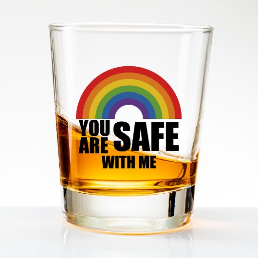Je bent veilig bij mij LGBTQ Rainbow Pride Shot Glas
