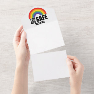 Je Bent Veilig Bij Mij LGBTQ Regenboog Pride All In One Uitnodiging