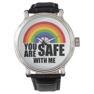 Je Bent Veilig Bij Mij LGBTQ Regenboog Pride  Horloge
