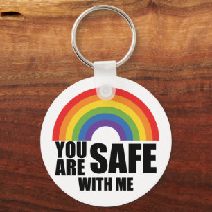 Je Bent Veilig Bij Mij LGBTQ Regenboog Pride  Sleutelhanger