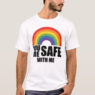 Je Bent Veilig Bij Mij LGBTQ Regenboog Pride  T-shirt