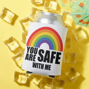 Je Bent Veilig Bij Mij LGBTQ Regenboog Trots  Blikjeskoeler