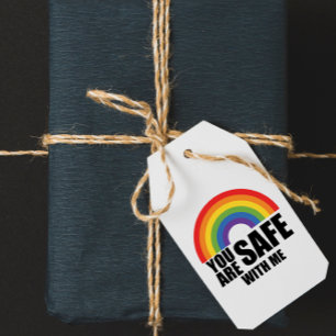 Je Bent Veilig Bij Mij LGBTQ Regenboog Trots  Cadeaulabel