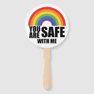 Je Bent Veilig Bij Mij LGBTQ Regenboog Trots Handwaaier