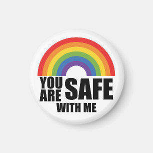 Je Bent Veilig Bij Mij LGBTQ Regenboog Trots  Magneet