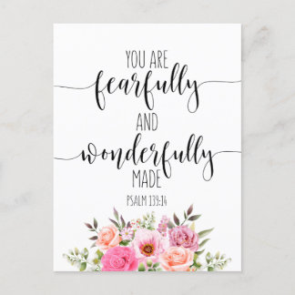 Je bent vreeswekkend en wonderbaarlijk, Psalm 139: Briefkaart