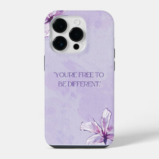 Je bent vrij om anders te zijn Paarse Kunstzinnige iPhone 14 Plus Hoesje