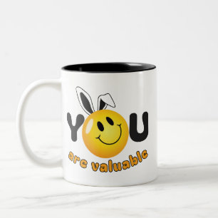 Je Bent Waardevolle Motivatiekunst - Hartje  Tweekleurige Koffiemok